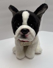 FAO Schwarz Adopt A Pets Black  White French Bulldog Plush Stuffed Animal