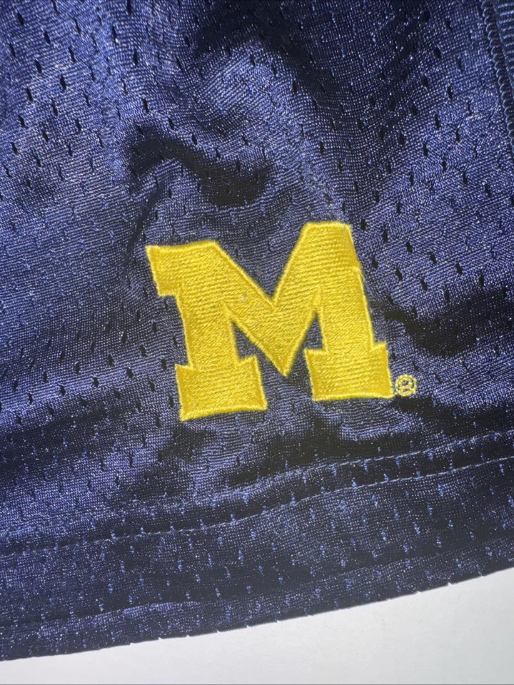 Pantalones Cortos NCAA Michigan Wolverines De Colección Para Hombres XL Azul Bordado Logo Cordón Foto 2 de 4