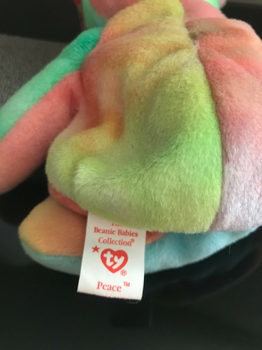 BEANIE BABY - BUNTER SELTENER FRIEDENSBÄR - kostenloser Versand - seltene Fehler! - Bild 3 von 7