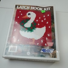 Vtg Latch Hook Kit XP79 Holiday Duck 12"x12" National Yarn Crafts 1988 Sealed
