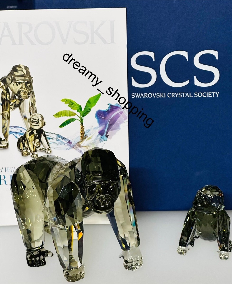 NIB Swarovski SCS A.E 2009 Gorillas Mother With Baby Crystal