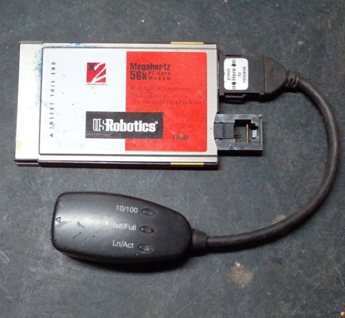 US Robotics Megahertz 56k PCMCIA Modem PC Card with XJACK Connector XJ5560 - Afbeelding 1 van 3