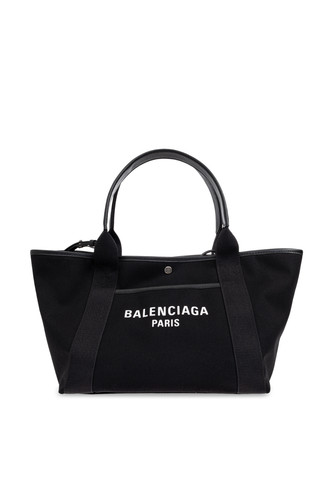 BALENCIAGA Biarritz Medium $1300 Black Cotton Tote Bag New And Authentic