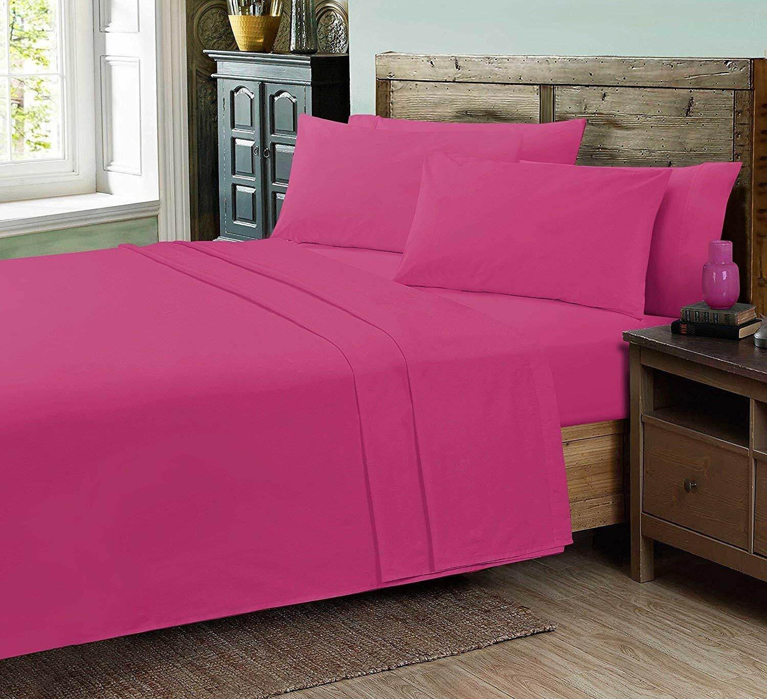 Decent Plain Dyed Flat Bed Sheet Polycotton Fabric Percale Sheets In