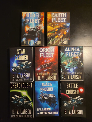 Lot Of 8 ship and fleet sci-fi science fiction Series B.V. Larson