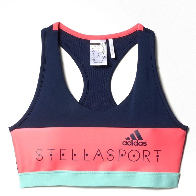 Adidas by Stella McCartney Sports Bra Girls Bustier Tank Top Crop Bra Blue/Pink - Image 4 of 4