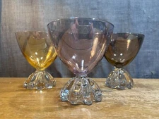 Vintage Glass Ice Cream Bowls Dessert Cups Set of 3