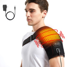 Heated Shoulder Wrap with Massage, Electric Shoulder Massager Heating Pad for Me