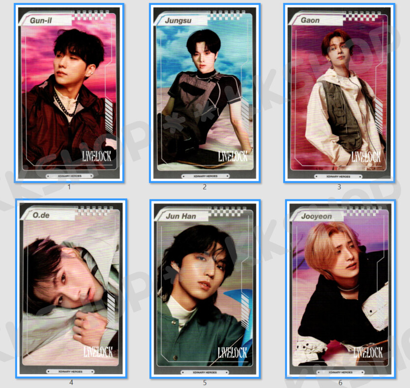 Xdinary Heroes - LIVELOCK photocard ID photo card SET KPOP 엑디즈