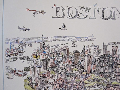 Boston Poster Karte illustriert von Joe Connolly 1975 Alice Atwood Mahoney 38" x 25 - Bild 2 von 12