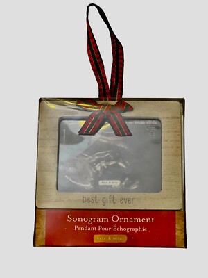 Kate & Milo Christmas Holiday Ornament Sonogram Picture Frame Baby Photo gift