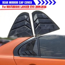 2x Carbon Fiber Quarter Window Louver Shutter For Mitsubishi Lancer Evo 2009-16