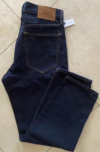 Pantalones de mezclilla Banana Republic regulares pierna recta para hombre talla 34 X 36 Heritage lavado oscuro - Imagen 7 de 15