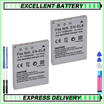 2x EN-EL8 Battery For Nikon Coolpix S7 S7c Coolpix S8 Coolpix S9 Coolpix S50