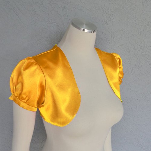 Satin Cropped Bolero Koti Kurzarm Damen Bolero Cardigan Bolero Jacke S109 - Bild 116 von 210