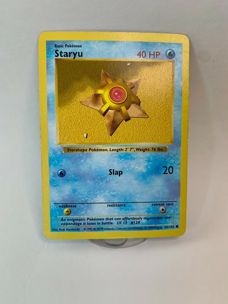 Staryu	65/102	Base Set	SHADOWLESS	1999	WOTC		Common	NM