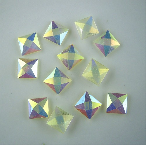 Hágalo usted mismo Hotfix cuadrado 10 mm resina AB cristal decoración espalda plana diamantes de imitación 100 piezas - Imagen 10 de 17