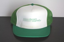 Vintage TEAM SAFETY TRUCKER HAT Safety First Committee Corporate Rare Green