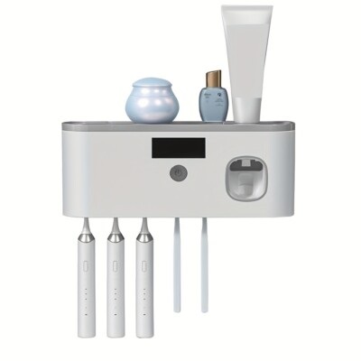 UV Light Sterilizer Toothbrush Holder Cleaner Toothpaste Dispenser 5 Toothbrush