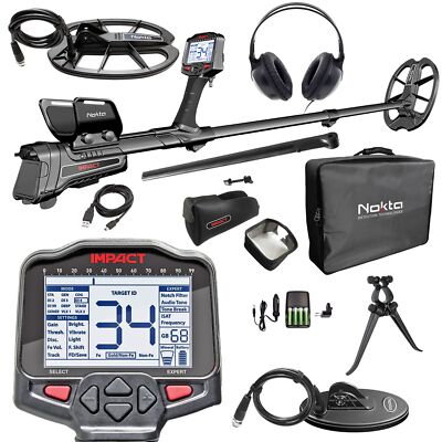 Nokta Impact Pro Pack Metal Detector with Waterproof DD 11x7'' Search Coil