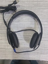 USED Logitech H540 USB Headset Headband HD Sound Noise Canceling Mic Black