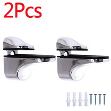 2-6PCS Glass Shelf Support Adjustable Glass Shelf Bracket Polished Chrome Wall~