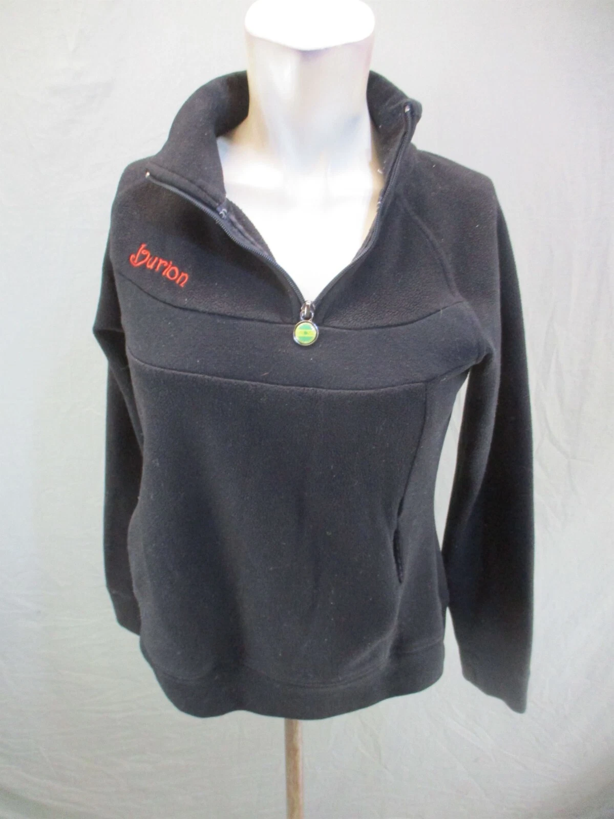 burton 1/2 zip stand collar athletic fleece pullover 