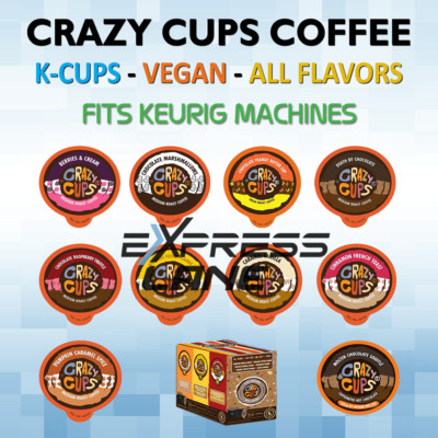 Crazy Cups Coffee 22 K Cup Vegan Capsule Pod Light/Medium/Dark Roast lot FLAVORS