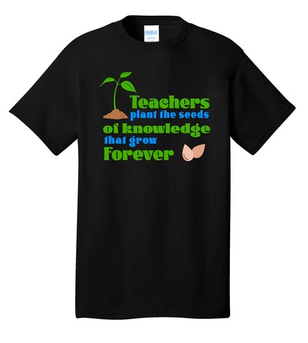 Teachers Plant the Seeds of Knowledge Appreciation Gift T-Shirt Black White - Picture 3 of 4