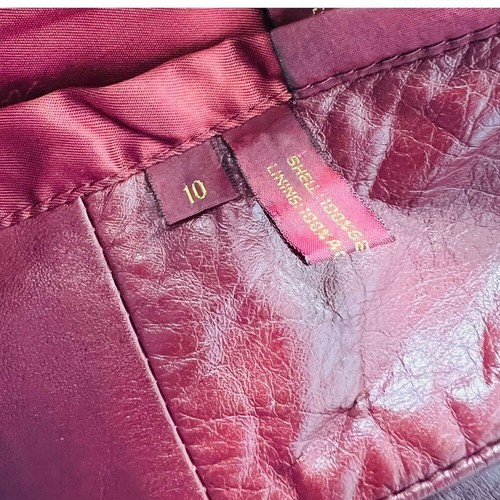 Giacca blazer pelle rosso vino bordeaux vintage anni 70 Etienne Aigner taglia 10 retrò - Foto 6 di 12