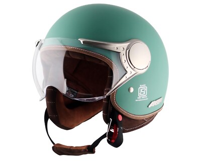 aqua motorcycle helmet Retro Jet West Dull Aqua Green helmet-M 950 Grams Pack of 1 Pcs