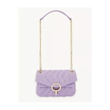 Sandro Yza Quilted Shoulder Crossbody Bag In Purple Denim Womens Purse