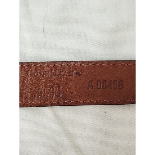 Cole Haan Braided Leather Belt Silver Buckle Brown Woven Design 38" - Picture 3 of 7