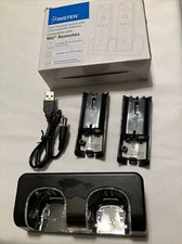 Dual Charging for Wii Remote Charger Dock Station w/ 2 Rechargeable Batteries