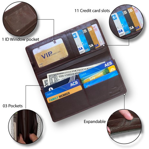 Genuine Crocodile Leather Men's Wallet Skin Bifold Wallet RFID Blocking Handmade - Picture 400 of 443