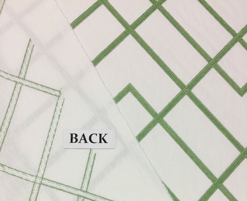 BALLARD DESIGNS IMPERIAL TRELLIS GRASS GREEN EMBROIDERED FABRIC BY THE YARD 51"W - Picture 6 of 6