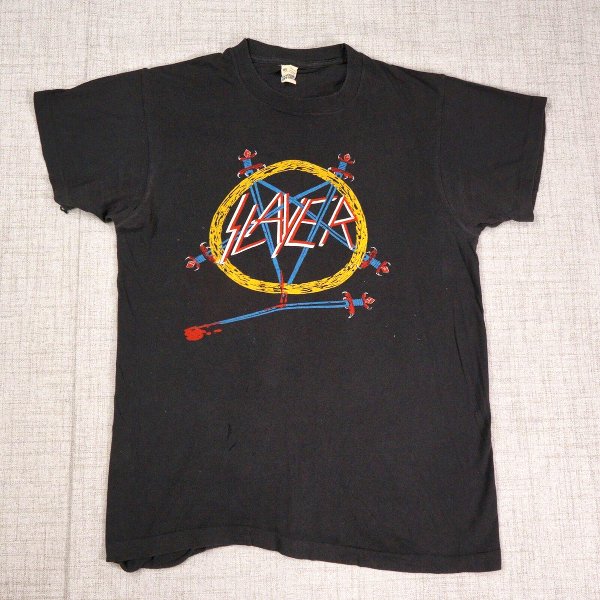 Vintage Slayer tShirt Medium* Black 80s Single Stitch Hell Awaits 