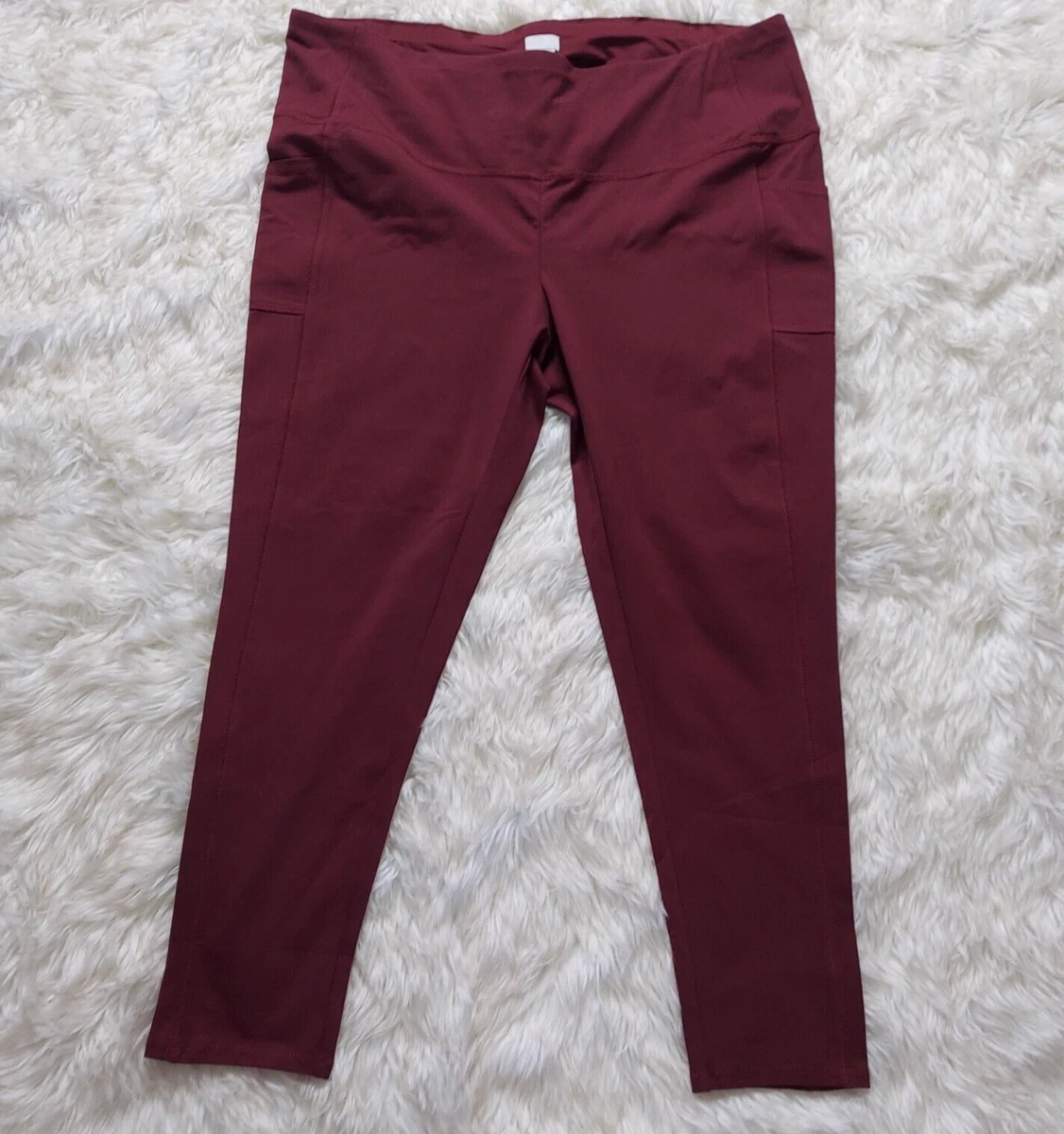 NWT Chico's Zenergy So Slimming Pocket Leggings Sz 4R (20/22R) Spiced  Bordeaux