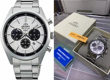 ORIENT Watch WV0041TX SOLAR PANDA milky white Men's 70's neo-Seventies