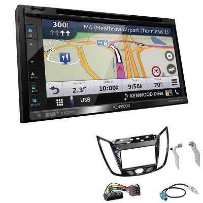 Kenwood Navigation Apple CarPlay Android Auto für Ford C-Max ab 2010 piano black