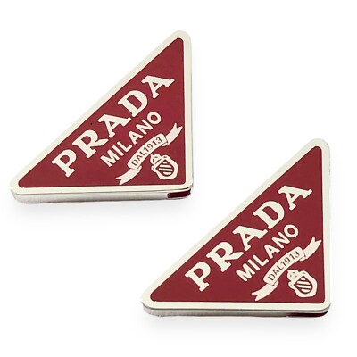 PRADA PR 57YS 52ZV 59ZV Red / Silver Replacement Icon Logo Genuine
