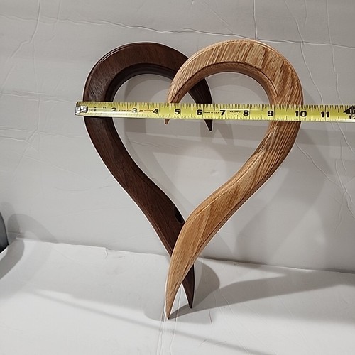 Wild Flower Wood 3D Heart Vase Black Walnut And Red Oak BoHo Natural - Picture 7 of 9