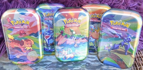 5x Neu Sealed Pokemon Collectible Vibrant Paldea Art Tins je 2 Booster Packs