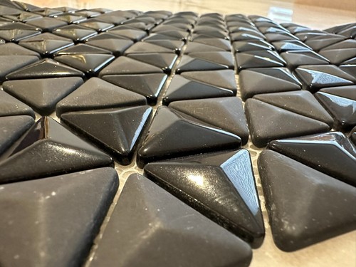 Black Triangle Matte and Glossy Mixed Mosaic Glass - Picture 3 of 13