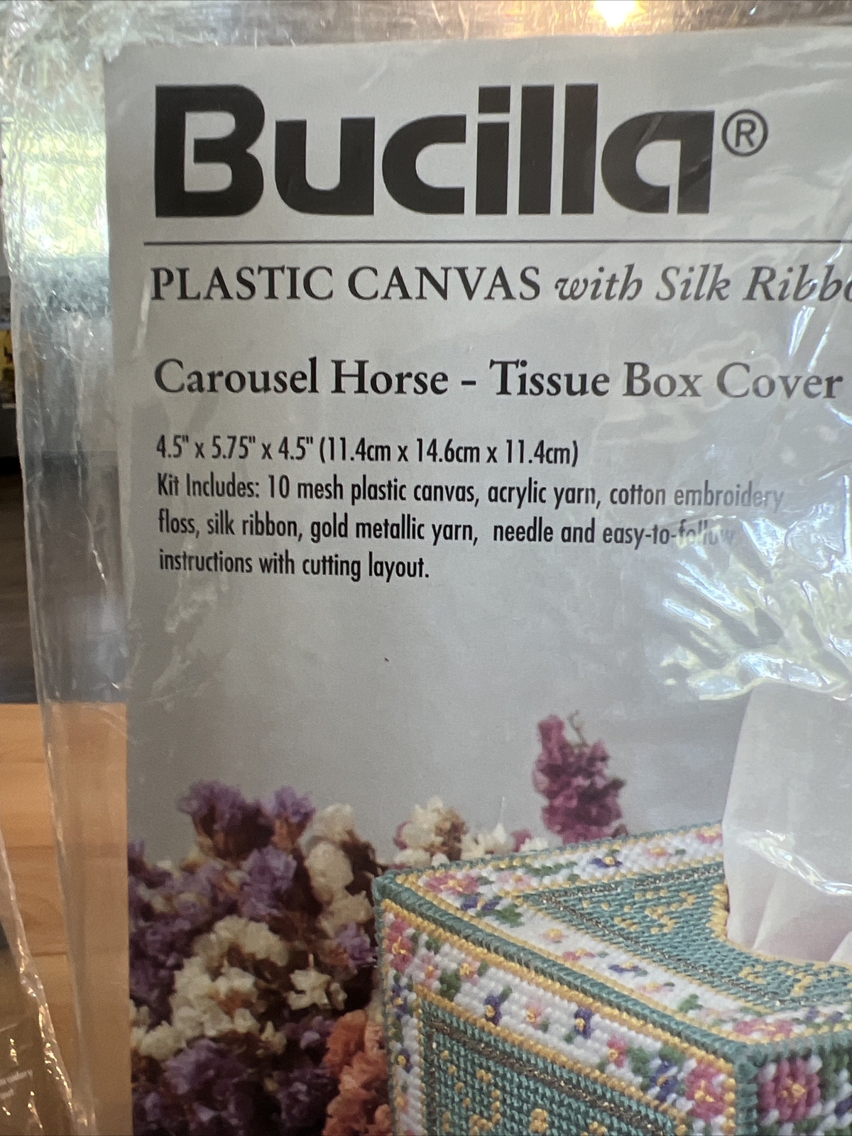 Bucilla Kit Tissue Box Cover. CAROUSEL HORSE TISSUE BOX COVER eBay