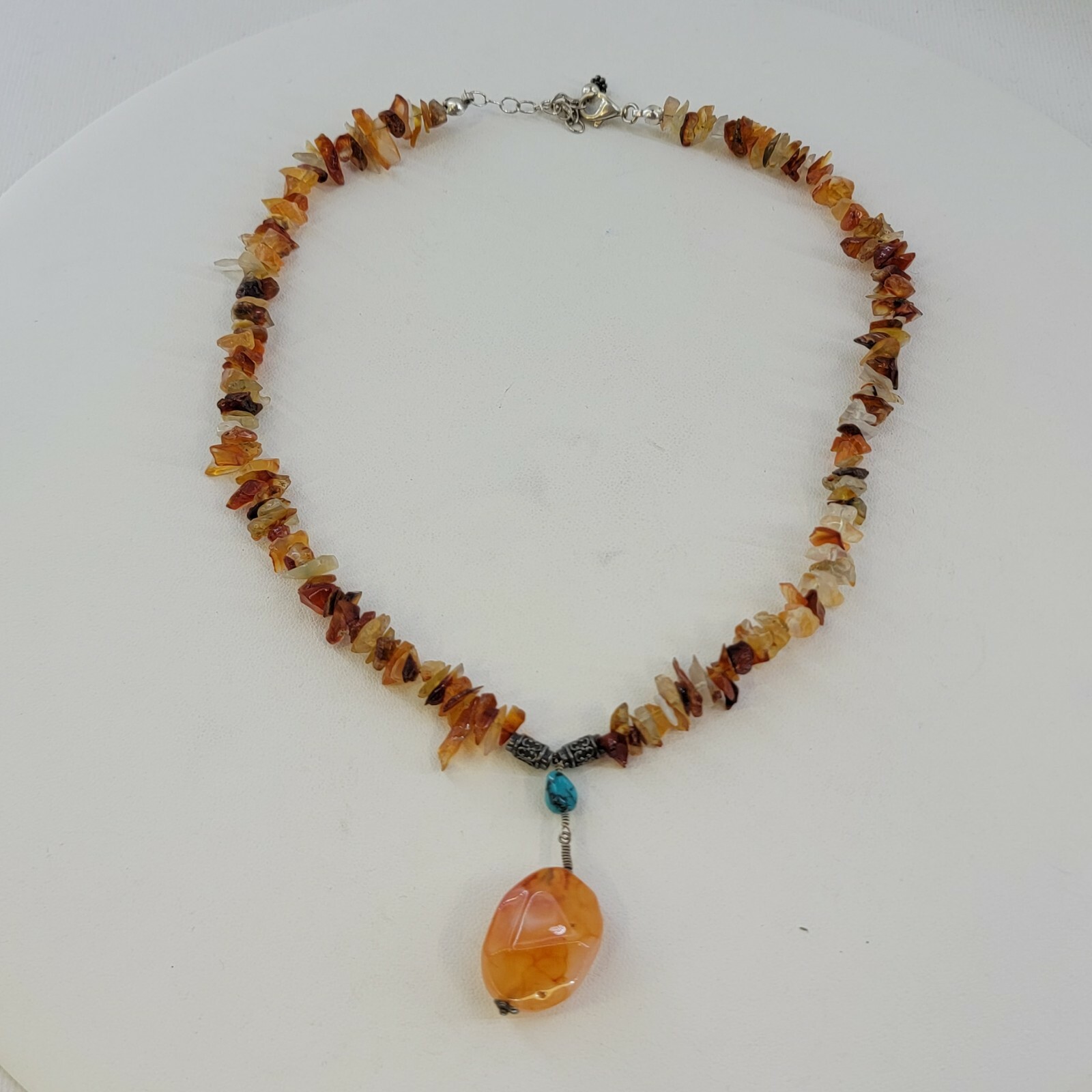 Sterling silver carnelian statement necklace sout… - image 6