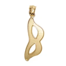 New 14k Yellow Gold Masquerade Mask Pendant