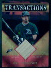 REY ORDONEZ  TAMPA BAY DEVIL RAYS AUTHENTIC GAME-USED BAT CARD  SP