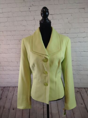 NWT women's EVAN PICONE lime green suit blazer - SIZE 14 / WORK SMART LINE