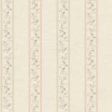 Floral Bouquet Stripe Wallpaper By York Wallcoverings      FD8462